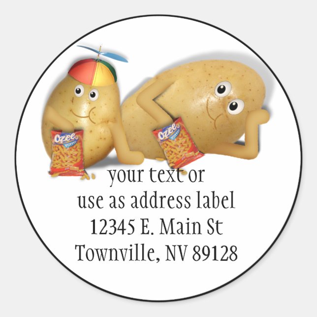 Vater und Sohn Spuds Runder Aufkleber (Vorderseite)