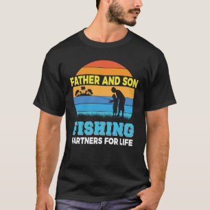 Vater und Sohn von Fischereipartnern Vatertag T-Shirt