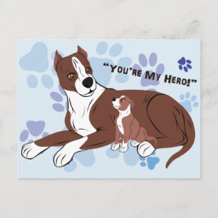 Vater und Sohn von Hunden Postkarte