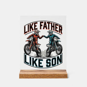 Vater und Sohn wie Tag und Nacht Motocross Vintage Acrylschild
