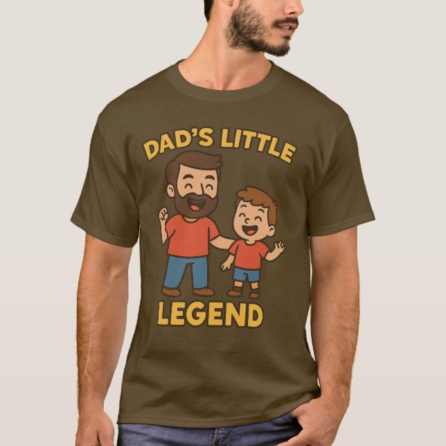 Vater und Son Matching Cartoon Vater's Little Lege T-Shirt (Vorderseite)