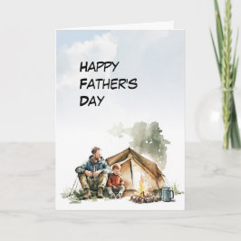 Vater und Son teilen Zelt Camping Vatertag Karte
