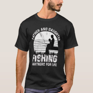 Vater und Tochter Angeln Lebenslange Partner Fisch T-Shirt