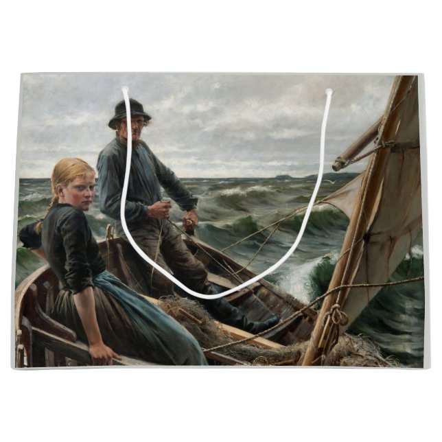 Vater und Tochter auf See (von Albert Edelfelt) Große Geschenktüte (Vorderseite)