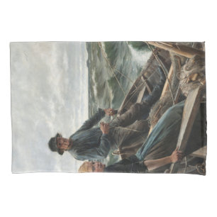 Vater und Tochter auf See (von Albert Edelfelt) Kissenbezug