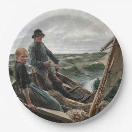 Vater und Tochter auf See (von Albert Edelfelt) Pappteller
