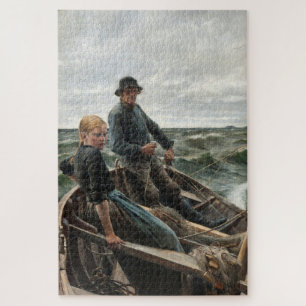 Vater und Tochter auf See (von Albert Edelfelt) Puzzle