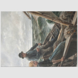 Vater und Tochter auf See (von Albert Edelfelt) Seidenpapier