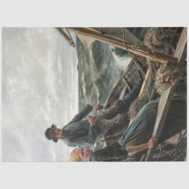 Vater und Tochter auf See (von Albert Edelfelt) Seidenpapier (Vorderseite)