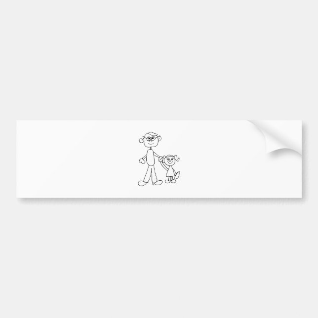 Vater und Tochter Autoaufkleber (Vorne)