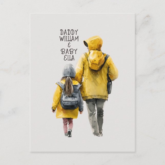 Vater und Tochter Bond Postkarte (Vorderseite)
