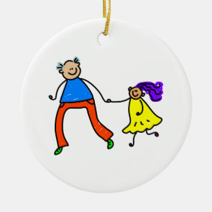 Vater und Tochter Keramik Ornament