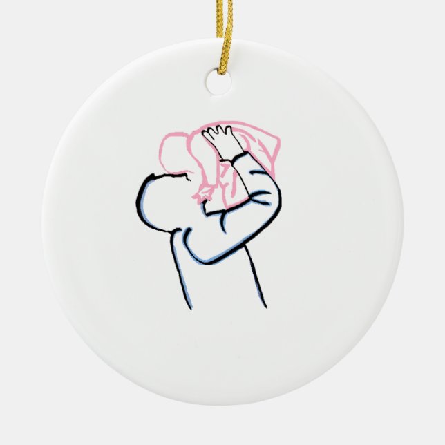 Vater und Tochter Keramikornament (Vorne)