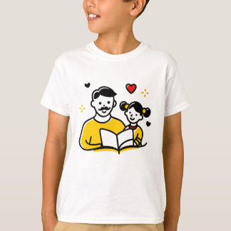 Vater und Tochter lesen Herz Vatertag T-Shirt