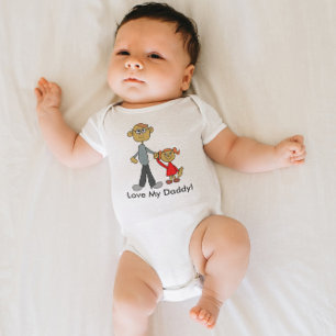 Vater und Tochter lieben meinen Daddy Baby Strampler