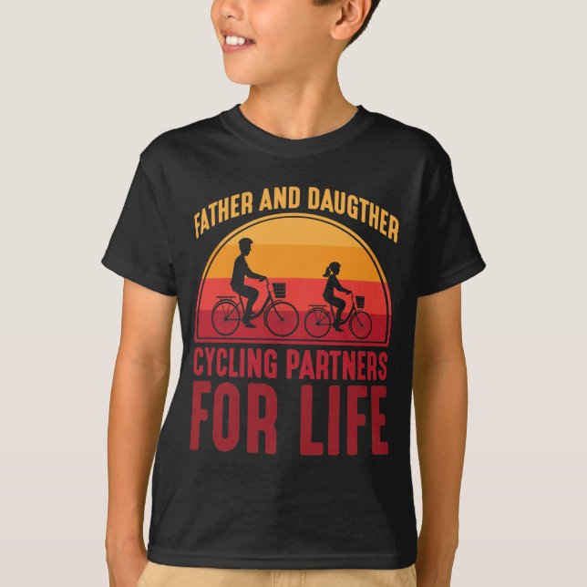 Vater und Tochter-Radfahrer für Leben T-Shirt (Vorderseite)