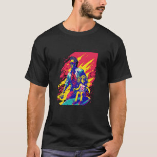 Vater und Tochter surfen Retro-Pop-Surfer-Vater 1 T-Shirt