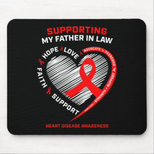 Vater Unterstützung Vater in Recht Rote Herzkrankh Mousepad