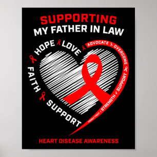Vater Unterstützung Vater in Recht Rote Herzkrankh Poster