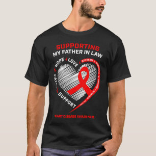 Vater Unterstützung Vater in Recht Rote Herzkrankh T-Shirt
