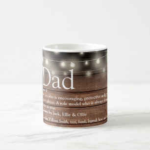 Vater Vater Definition Rustikale Holz-Lichterkette Kaffeetasse