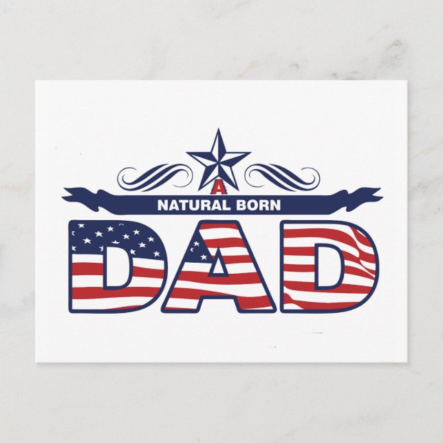 Vater, Vater, ein natürlicher Geborener Vater Postkarte (Vorderseite)