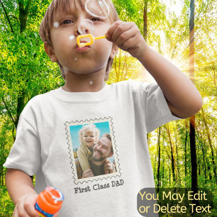 Vater Vater Erste Klasse Vater I Liebe Daddy Foto Kleinkind T-shirt