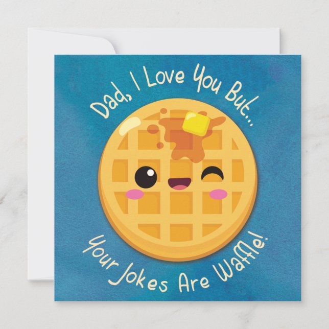 Väter Vater Jokes sind Waffle Funny Birthday Card Karte (Vorderseite)