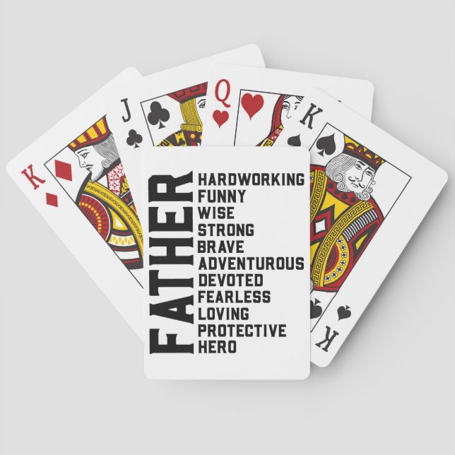 Vater Vater Tag Papa Geburtstag Vater Weihnachten Spielkarten (Rückseite)