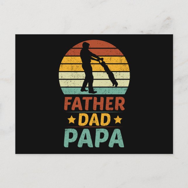 Vater, Vater und Papa Sunset Postkarte (Vorderseite)