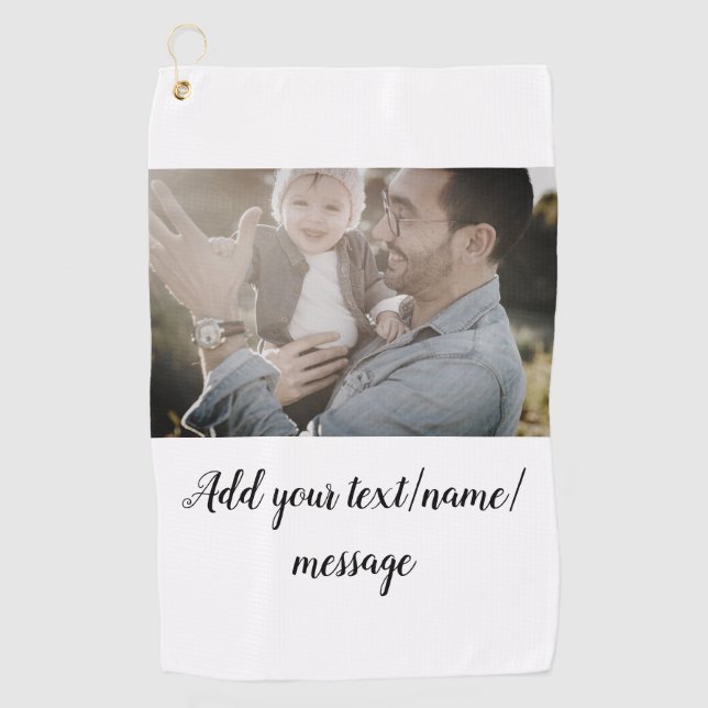 Vater Vater Vater Vater Vater Vater fügen Foto-Tex Golfhandtuch (Vorderseite)