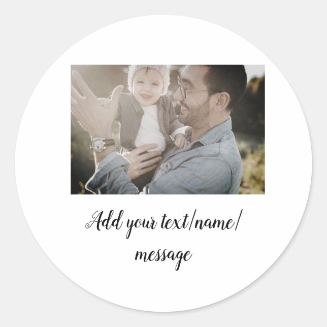 Vater Vater Vater Vater Vater Vater fügen Foto-Tex Runder Aufkleber (Vorderseite)