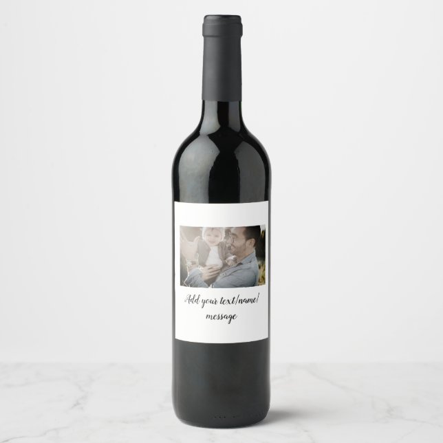 Vater Vater Vater Vater Vater Vater fügen Foto-Tex Weinetikett (Vorderseite)