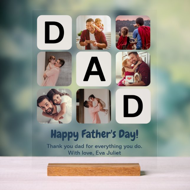 Vater Vatertag Foto Collage Akryllische Zeichen Acrylschild (Neutral)