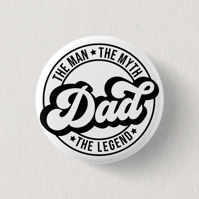 Vater Vatertag Geschenk. Papa Geburtstagsgeschenk. Button (Vorderseite)