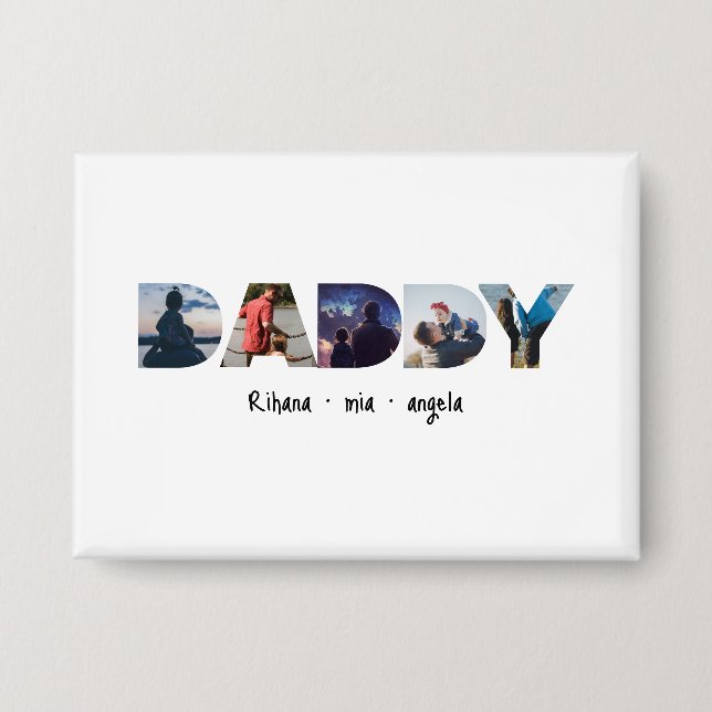 Vater Vatertag personalisiertes Fotogeschenk  Button (Vorderseite)