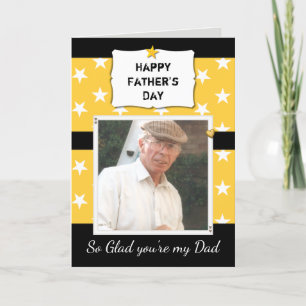 Vater Vatertag Schwarz-Gelb-Foto Gruß Karte