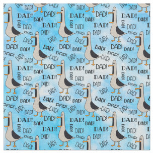 Vater Vathers Day Blue Comic Seagull ruft Vater Stoff