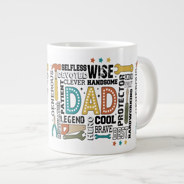 Vater Vathers Day Jumbo-Tasse (Vorderseite Rechts)