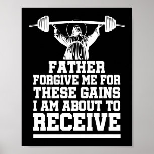 Vater vergib mir für diese Gaben Jesus Workout Poster