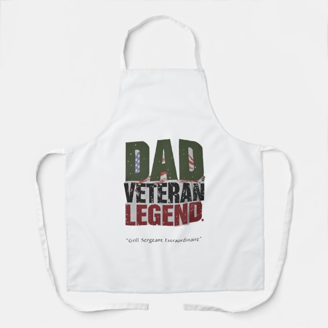 Vater Veteran Legende Schürze – BBQ Held Geschenk (Vorderseite)