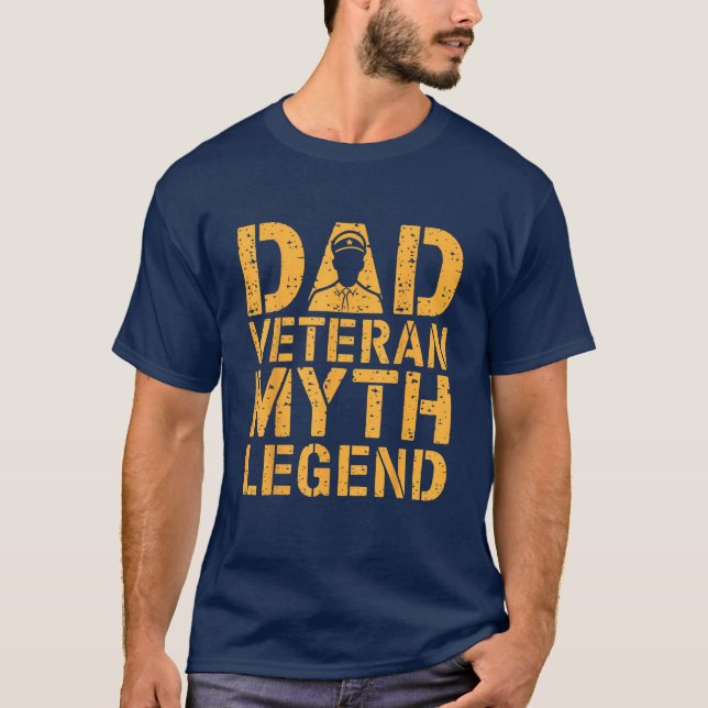 Vater Veteran Myth Legend, Vatertag T-Shirt (Vorderseite)