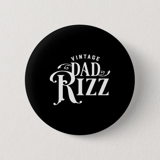 Vater Vintag Rizz für Vatertag Button (Vorderseite)