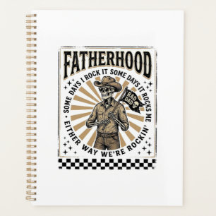 Vater Vintage-Skelett-Cowboy-Vater-Shirt-Design Planer