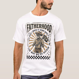 Vater Vintage-Skelett-Cowboy-Vater-Shirt-Design T-Shirt