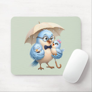 Vater-Vogel-Familie-Mauspad Mousepad