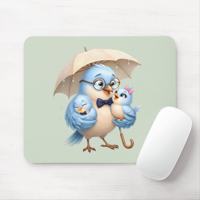 Vater-Vogel-Familie-Mauspad Mousepad (Mit Mouse)