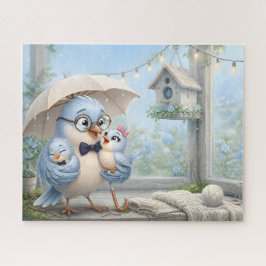 Vater-Vogel-Familie-Puzzle – Süßer blauer Vogel Puzzle