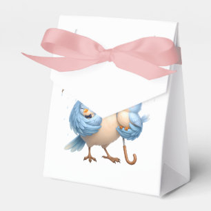 Vater-Vogel-Familien-Geschenkbox rosa Band Geschenkschachtel