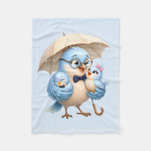 Vater-Vogel-Flanelldecke Kuschelige Familiengabe Fleecedecke